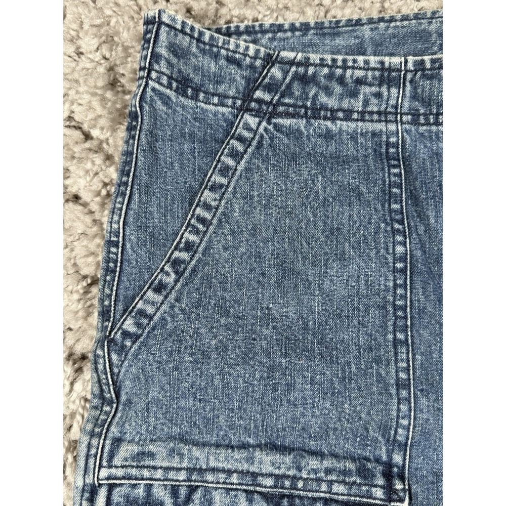 Vintage‎ Y2K Union Bay Contrast Stitch Denim Drawstring Cargo Shorts Womens 13 - Picture 4 of 16
